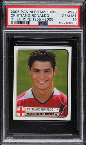2005 PANINI CHAMPIONS OF EUROPE CRISTIANO RONALDO MANCHESTER UNITED #228 PSA 10 GEM MINT