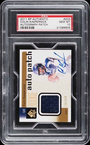 2011 SP AUTHENTIC ROOKIE AUTO PATCH COLIN KAEPERNICK #233 PSA 10 /699