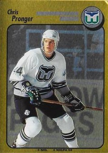 #252 Chris Pronger - Hartford Whalers - 1994-95 Panini Hockey Stickers