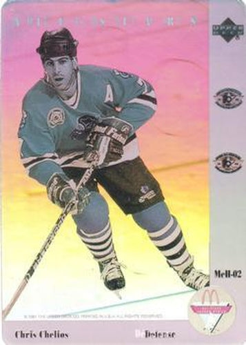 #McH-02 Chris Chelios - Chicago Blackhawks - 1991-92 Upper Deck McDonald's All-Stars Hockey - Holograms
