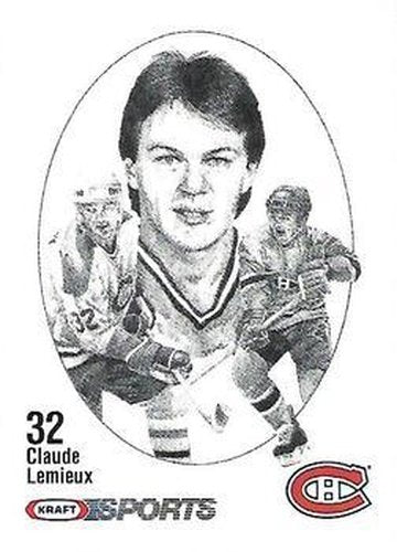 #NNO Claude Lemieux - Montreal Canadiens - 1986-87 Kraft Drawings Hockey