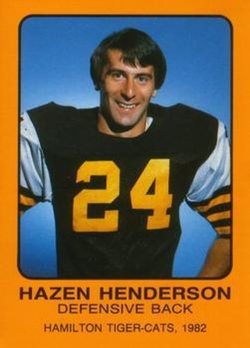 #NNO Hazen Henderson - Hamilton Tiger-Cats - 1982 Hamilton Tiger-Cats Safety Football