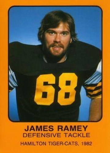 #NNO James Ramey - Hamilton Tiger-Cats - 1982 Hamilton Tiger-Cats Safety Football