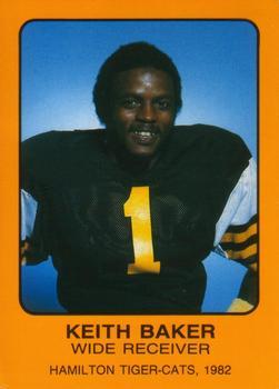 #NNO Keith Baker - Hamilton Tiger-Cats - 1982 Hamilton Tiger-Cats Safety Football