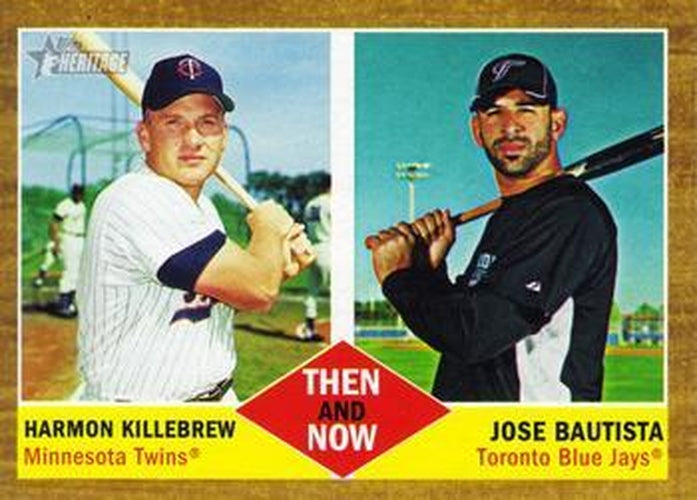 #TN-1 Harmon Killebrew / Jose Bautista - Minnesota Twins / Toronto Blue Jays - 2011 Topps Heritage - Then and Now Baseball