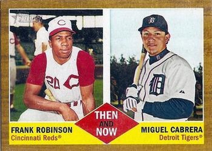 #TN-2 Frank Robinson / Miguel Cabrera - Cincinnati Reds / Detroit Tigers - 2011 Topps Heritage - Then and Now Baseball