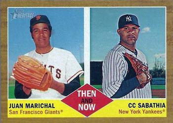 #TN-8 Juan Marichal / CC Sabathia - San Francisco Giants / New York Yankees - 2011 Topps Heritage - Then and Now Baseball