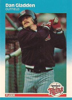 #U-36 Dan Gladden - Minnesota Twins - 1987 Fleer Update - Glossy Baseball