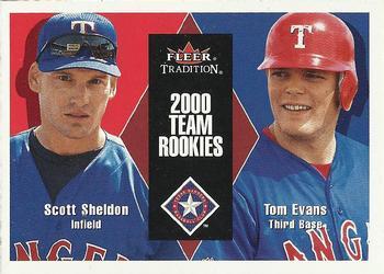#U41 Scott Sheldon / Tom Evans - Texas Rangers - 2000 Fleer Tradition Update Baseball