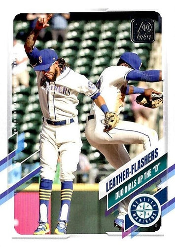 #US144 Leather Flashers: Duo Dials Up the D - Seattle Mariners - 2021 Topps Update Baseball