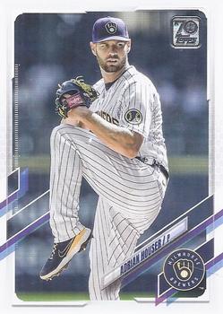 #US55 Adrian Houser - Milwaukee Brewers - 2021 Topps Update Baseball