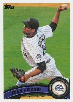 #US73 Juan Nicasio - Colorado Rockies - 2011 Topps Update Baseball
