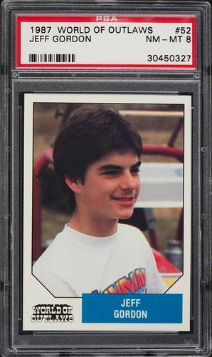 1987 WORLD OF OUTLAWS NASCAR JEFF GORDON ROOKIE #52 PSA 8 NM-MT