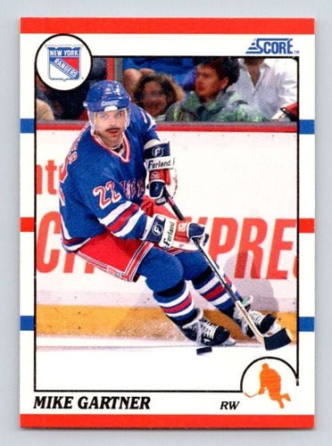#130 Mike Gartner - New York Rangers - 1990-91 Score American Hockey