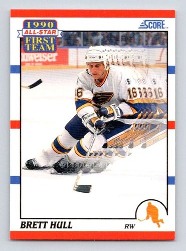 #317 Brett Hull - St. Louis Blues - 1990-91 Score American Hockey