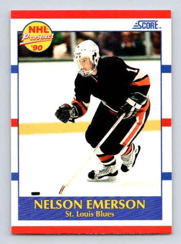 #383 Nelson Emerson - St. Louis Blues - 1990-91 Score American Hockey