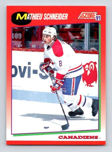 #105 Mathieu Schneider - Montreal Canadiens - 1991-92 Score Canadian Hockey