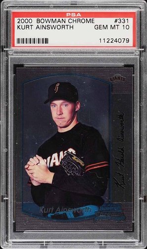 2000 BOWMAN CHROME BASEBALL KURT AINSWORTH ROOKIE #331 PSA 10 GEM MINT