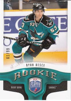 #288 Ryan Vesce - San Jose Sharks - 2009-10 Upper Deck Be A Player Hockey