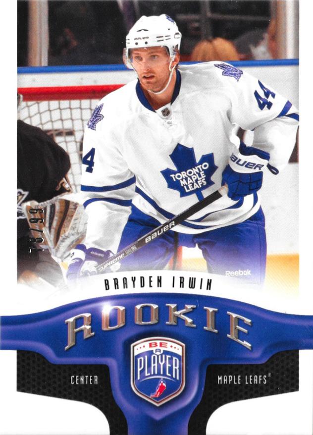 #321 Brayden Irwin - Toronto Maple Leafs - 2009-10 Upper Deck Be A Player Hockey