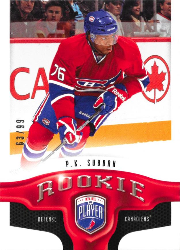 #360 P.K. Subban - Montreal Canadiens - 2009-10 Upper Deck Be A Player Hockey