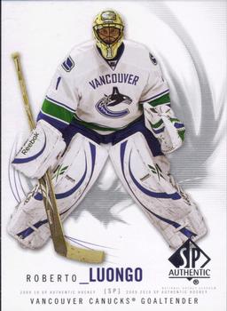 #16 Roberto Luongo - Vancouver Canucks - 2009-10 SP Authentic Hockey