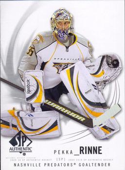 #23 Pekka Rinne - Nashville Predators - 2009-10 SP Authentic Hockey