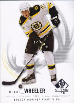 #71 Blake Wheeler - Boston Bruins - 2009-10 SP Authentic Hockey