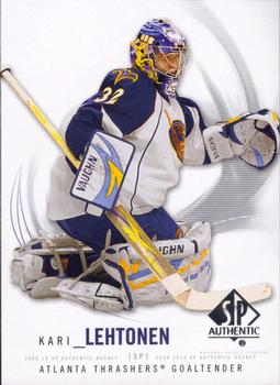 #74 Kari Lehtonen - Atlanta Thrashers - 2009-10 SP Authentic Hockey