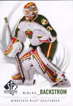 #75 Niklas Backstrom - Minnesota Wild - 2009-10 SP Authentic Hockey