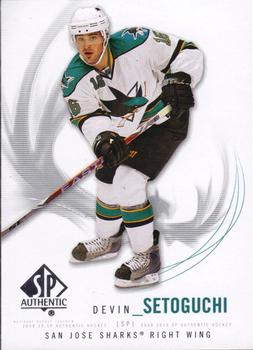 #90 Devin Setoguchi - San Jose Sharks - 2009-10 SP Authentic Hockey