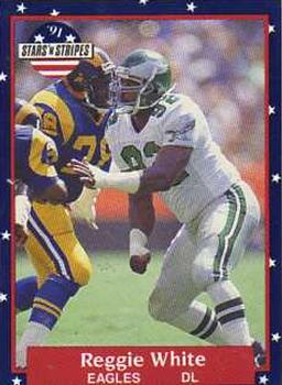 #100 Reggie White - Philadelphia Eagles - 1991 Fleer Stars 'n Stripes Football