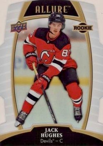 #100 Jack Hughes - New Jersey Devils - 2019-20 Upper Deck Allure - White Rainbow Hockey