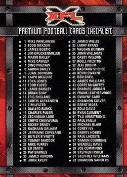 #100 Checklist - 2001 Topps XFL Football