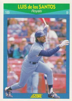 #100 Luis de los Santos - Kansas City Royals - 1990 Score Rising Stars Baseball