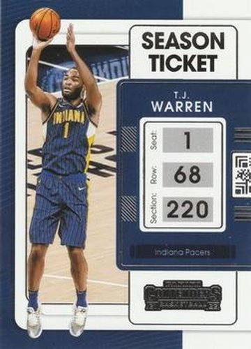 #100 T.J. Warren - Indiana Pacers - 2021-22 Panini Contenders Basketball