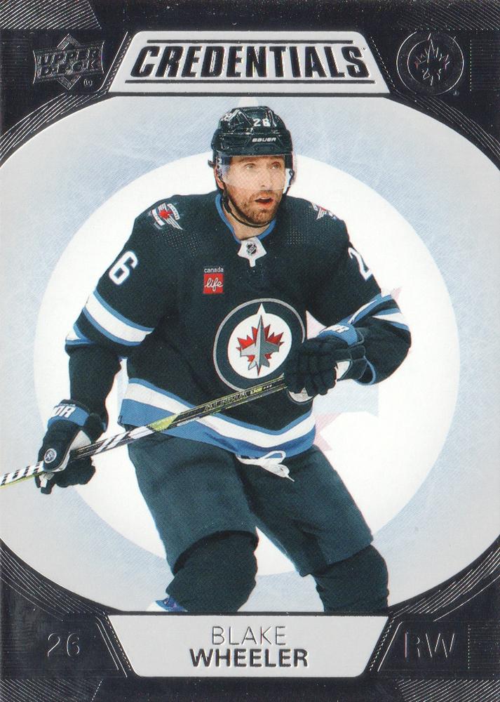 #100 Blake Wheeler - Winnipeg Jets - 2022-23 Upper Deck Credentials Hockey
