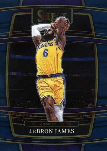 #100 LeBron James - Los Angeles Lakers - 2021-22 Panini Select - Blue Basketball