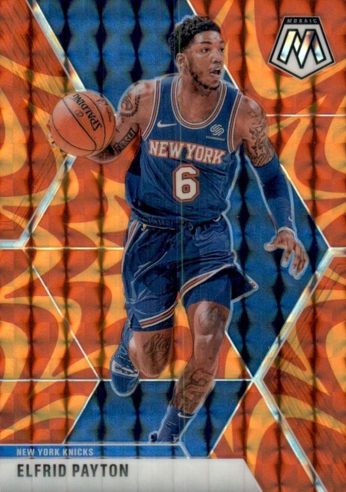 #101 Elfrid Payton - New York Knicks - 2019-20 Panini Mosaic - Reactive Orange Basketball