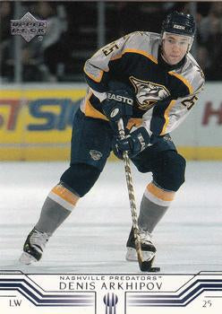 #101 Denis Arkhipov - Nashville Predators - 2001-02 Upper Deck Hockey