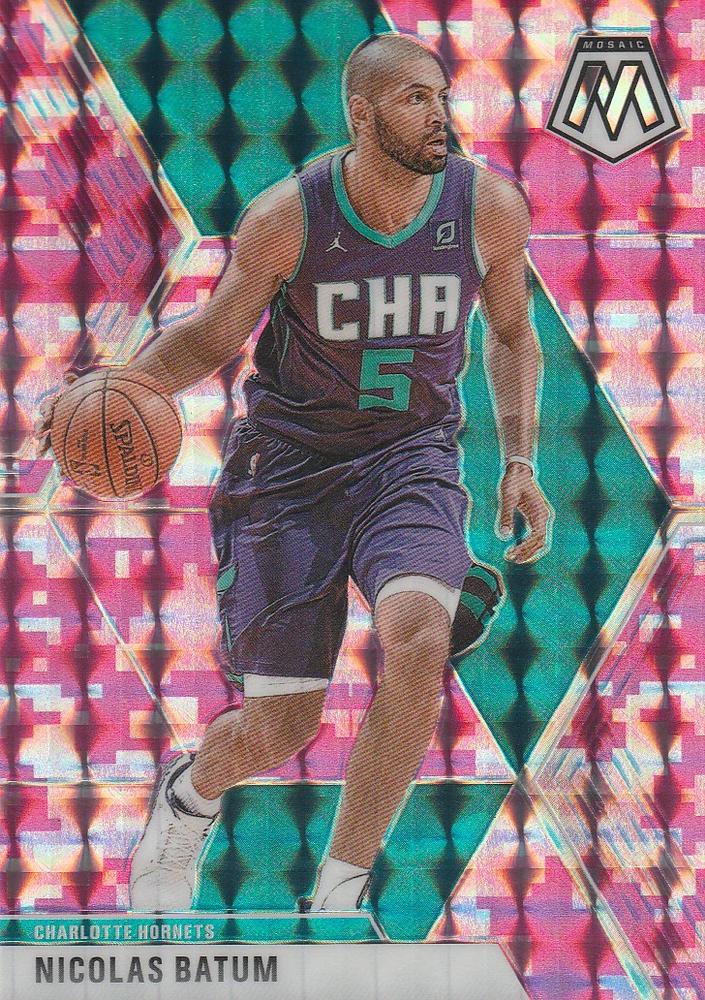 #102 Nicolas Batum - Charlotte Hornets - 2019-20 Panini Mosaic - Camo Pink Basketball