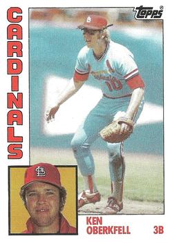 #102 Ken Oberkfell - St. Louis Cardinals - 1984 Topps Baseball