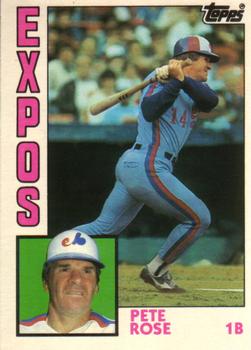 #103T Pete Rose - Montreal Expos - 1984 Topps Traded Baseball