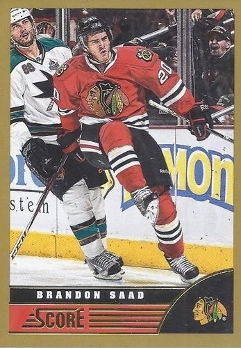 #103 Brandon Saad - Chicago Blackhawks - 2013-14 Score - Gold Hockey