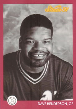 #103 Dave Henderson - Oakland Athletics - 1991 Studio Baseball