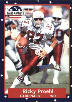 #103 Ricky Proehl - Phoenix Cardinals - 1991 Fleer Stars 'n Stripes Football