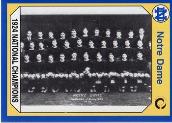 #103 1924 National Champions - Notre Dame Fighting Irish - 1990 Collegiate Collection Notre Dame Football