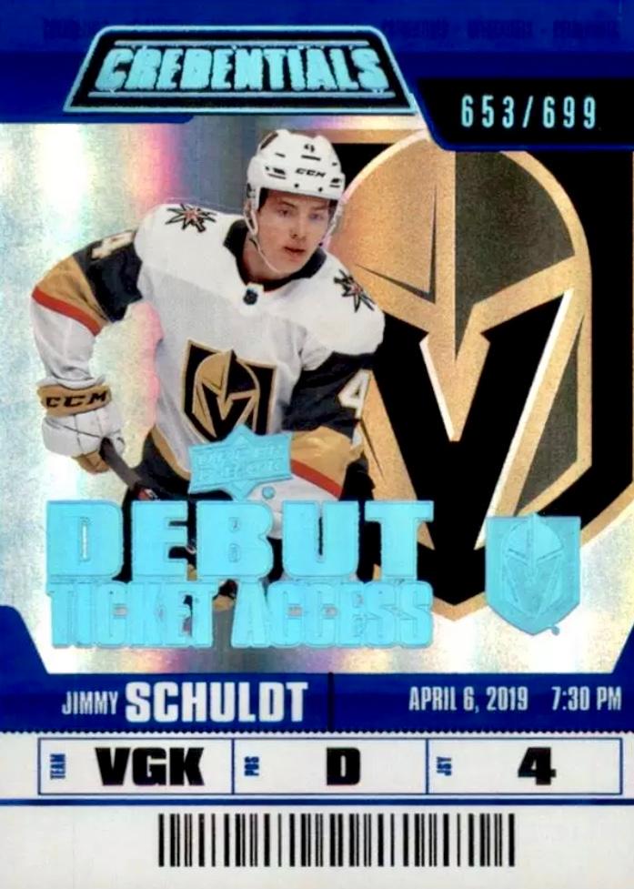 #104 Jimmy Schuldt - Vegas Golden Knights - 2019-20 Upper Deck Credentials Hockey
