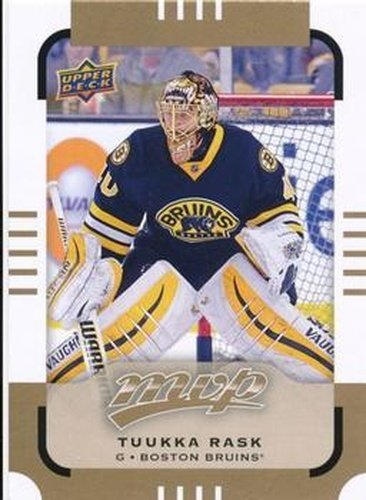#104 Tuukka Rask - Boston Bruins - 2015-16 Upper Deck MVP Hockey