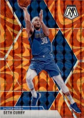 #104 Seth Curry - Dallas Mavericks - 2019-20 Panini Mosaic - Reactive Orange Basketball